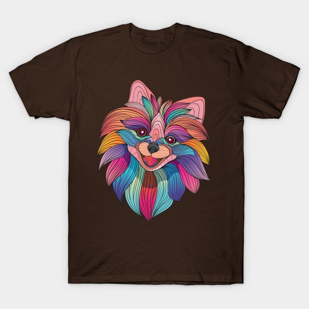 fluffy dog head T-Shirt by Mako Design 